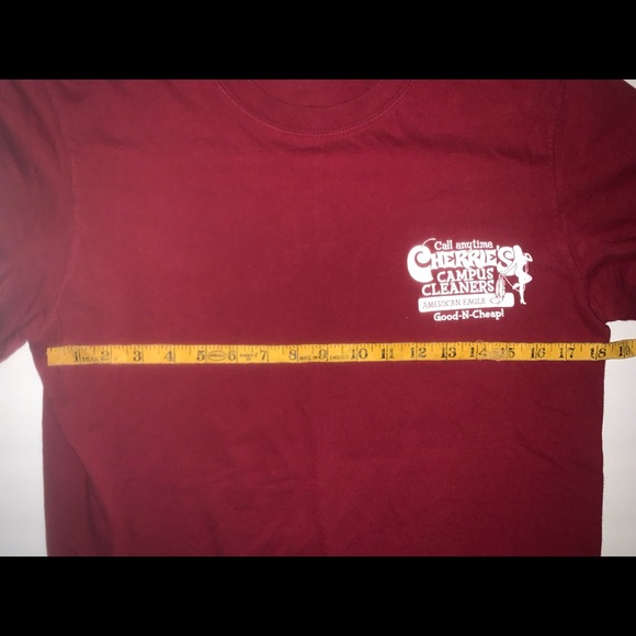 Cherries Campus Cleaners graphic T-shirt American Eagle Funny - Picture 3 of 4